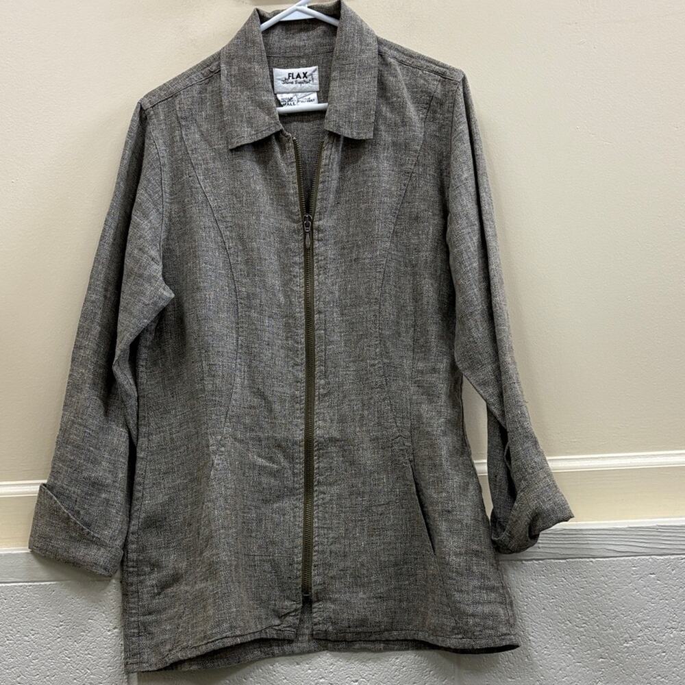 Flax Small multi color zip front pockets Jacket